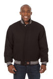 JH Design - All-Wool Varsity Jacket - Black - JH Design