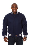 JH Design - All-Wool Varsity Jacket - Navy - JH Design