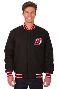 New Jersey Devils Reversible Wool Jacket - Black/Red - JH Design