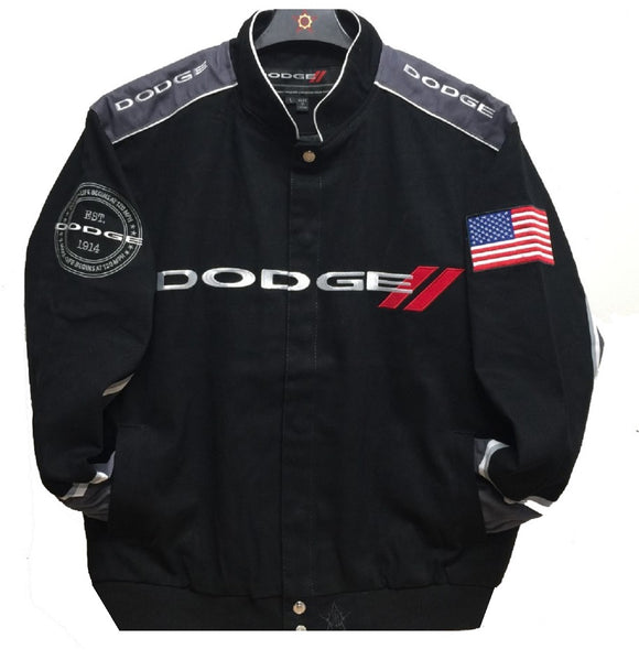 2019 Dodge Racing Twill Jacket - Black - JH Design