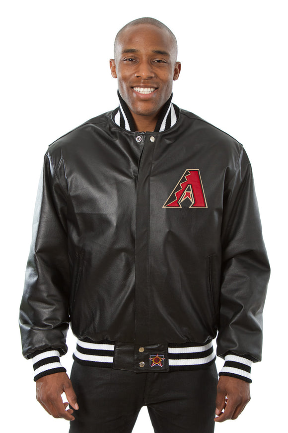 Arizona Diamondbacks Full Leather Jacket - Black - JH Design
