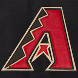 Arizona Diamondbacks Two-Tone Wool Jacket w/ Handcrafted Leather Logos - Black/Red - JH Design