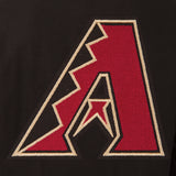 Arizona Diamondbacks Wool & Leather Reversible Jacket w/ Embroidered Logos - Black - J.H. Sports Jackets