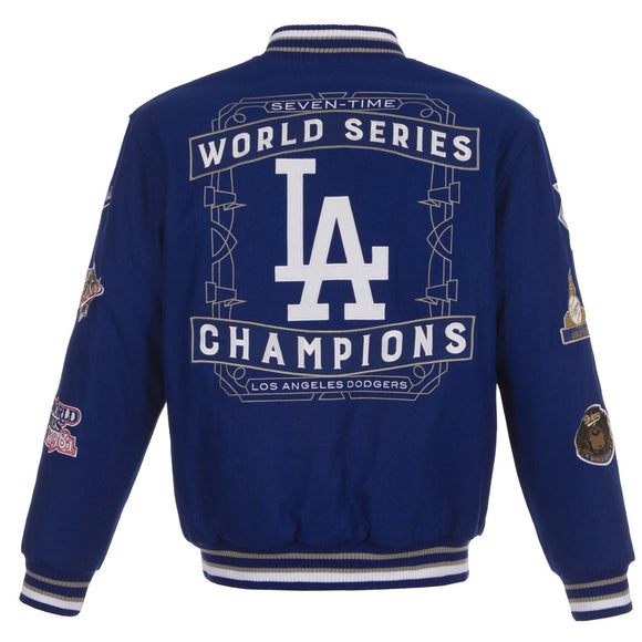 Los Angeles Dodgers Commemorative Reversible Wool Championship Jacket - Royal - J.H. Sports Jackets