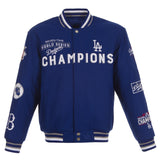 Los Angeles Dodgers Commemorative Reversible Wool Championship Jacket - Royal - J.H. Sports Jackets