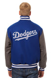Los Angeles Dodgers Embroidered Wool Jacket - Royal/Charcoal - JH Design