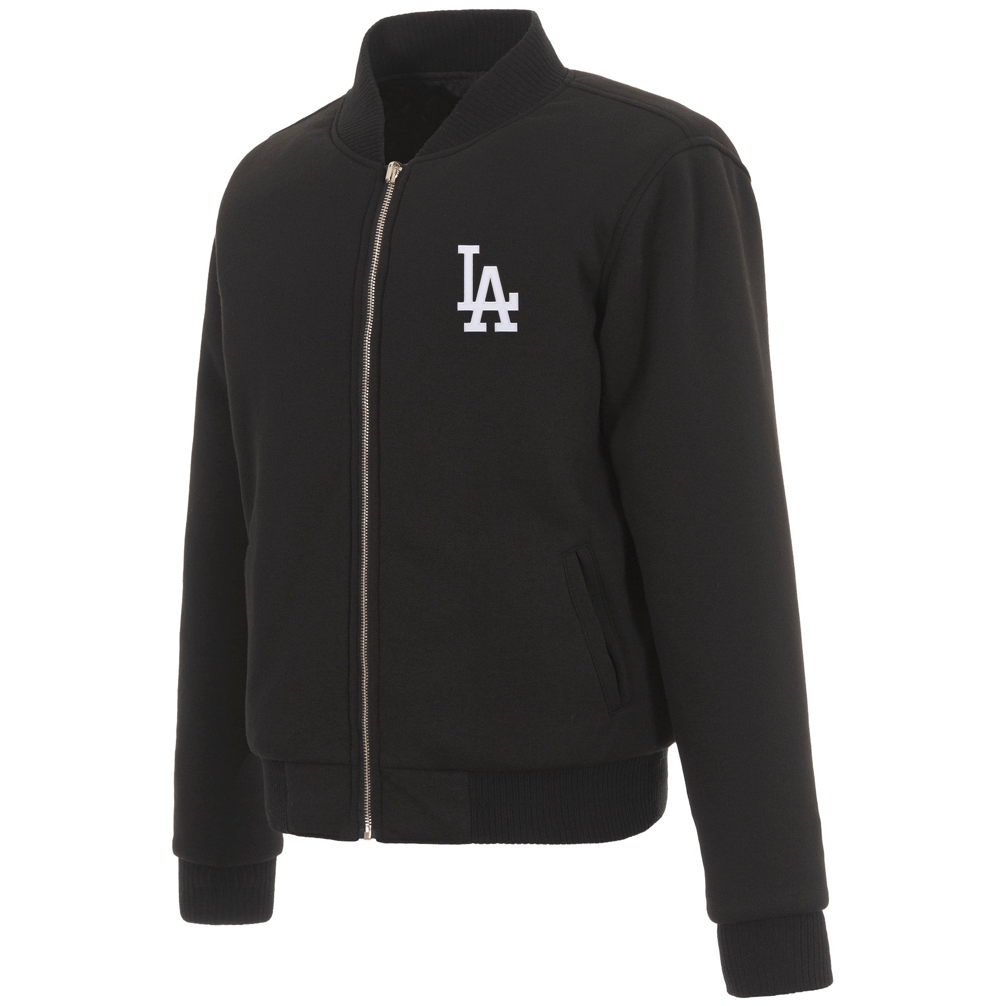 Los Angeles Dodgers JH Design Reversible Women Fleece Jacket - Black Medium