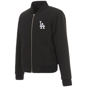 Los Angeles Dodgers JH Design Reversible Women Fleece Jacket - Black - JH Design