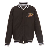 Anaheim Ducks Two-Tone Reversible Fleece Jacket - Gray/Black - J.H. Sports Jackets