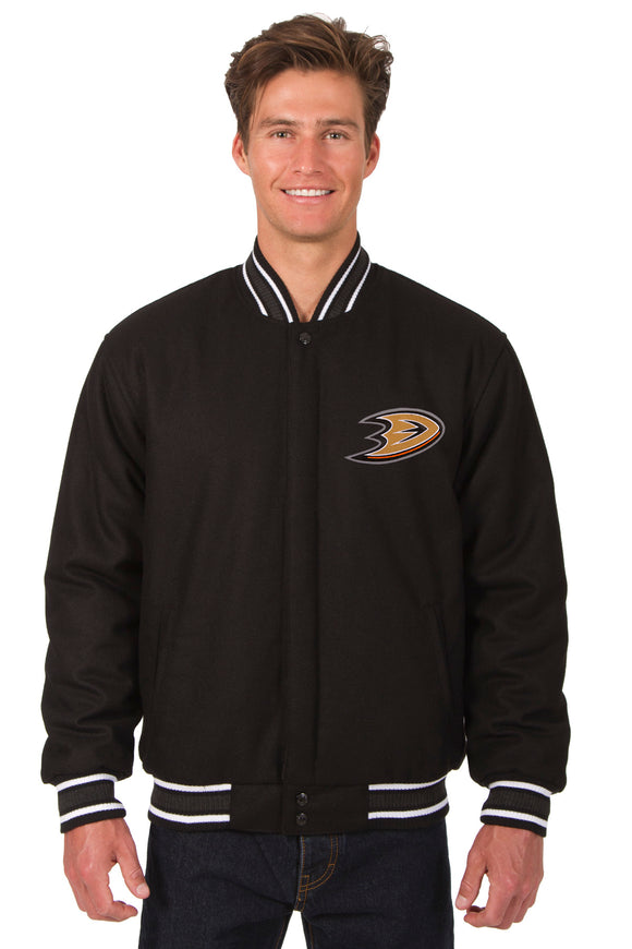 Anaheim Ducks Reversible Wool Jacket - Black - JH Design
