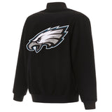 Philadelphia Eagles Reversible Wool Jacket - Black - J.H. Sports Jackets