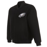 Philadelphia Eagles Reversible Wool Jacket - Black - J.H. Sports Jackets