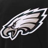 Philadelphia Eagles - JH Design Reversible Fleece Jacket with Faux Leather Sleeves - Black/White - J.H. Sports Jackets