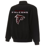 Atlanta Falcons Reversible Wool Jacket - Black - J.H. Sports Jackets