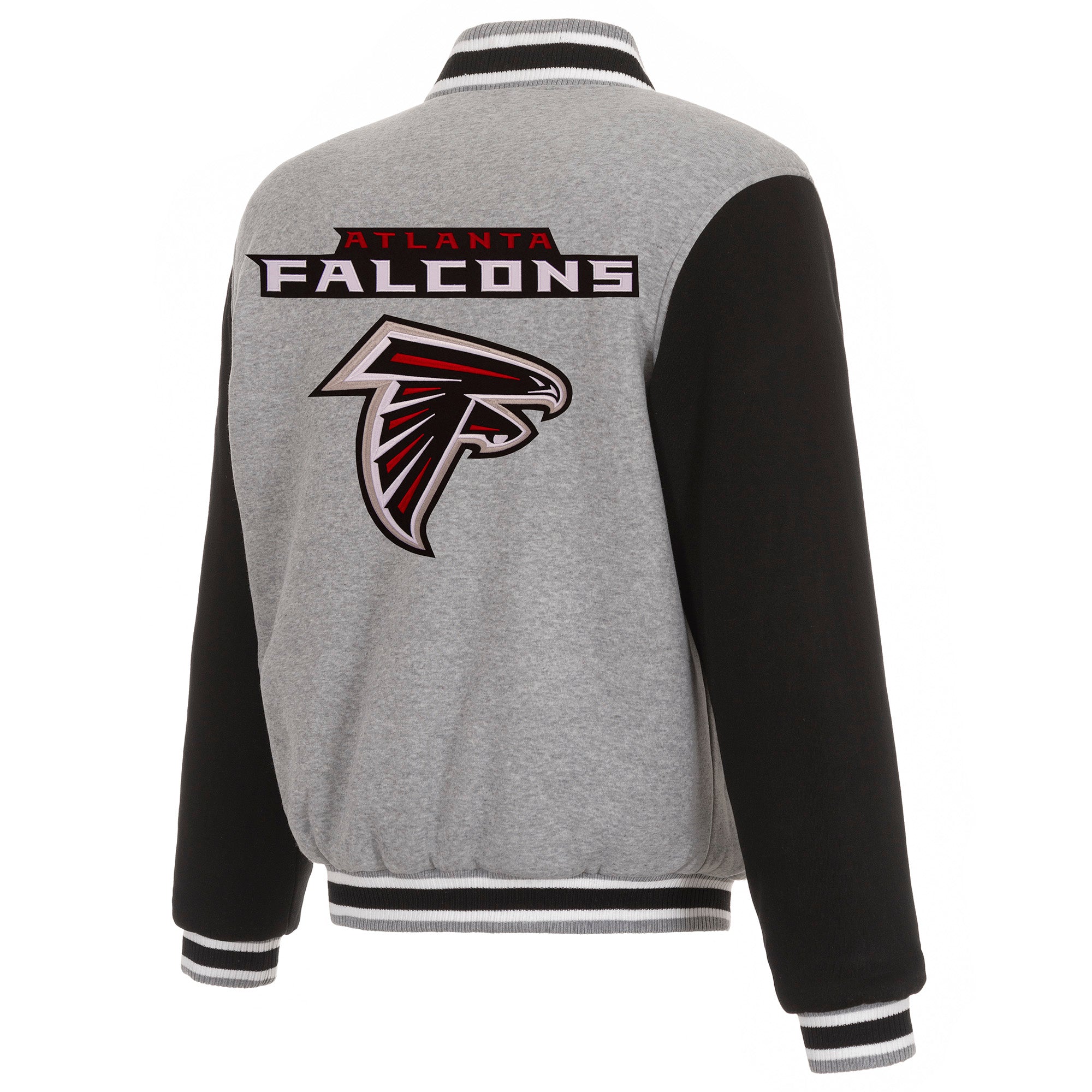 Atlanta Falcons Two-Tone Reversible Fleece Jacket - Gray/Black