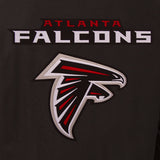 Atlanta Falcons Wool & Leather Reversible Jacket w/ Embroidered Logos - Black - J.H. Sports Jackets