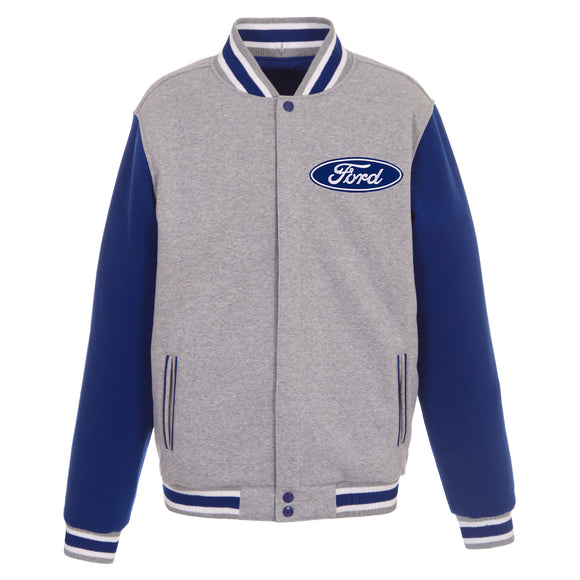 Ford Two-Tone Reversible Fleece Jacket - Gray/Royal - JH Design