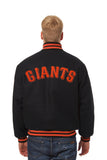 San Francisco Giants Wool Jacket w/ Handcrafted Leather Logos - Black - JH Design
