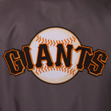 San Francisco Giants Poly Twill Varsity Jacket - Charcoal - JH Design