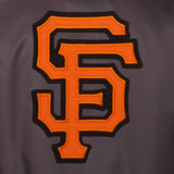 San Francisco Giants Poly Twill Varsity Jacket - Charcoal - JH Design