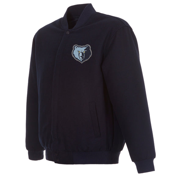 Memphis Grizzlies Reversible Wool Jacket - Navy - JH Design