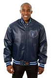 Memphis Grizzlies Full Leather Jacket - Navy - JH Design