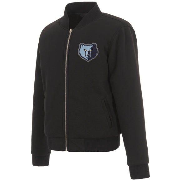 Memphis Grizzlies JH Design Reversible Women Fleece Jacket - Black - JH Design