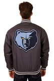 Memphis Grizzlies Poly Twill Varsity Jacket - Charcoal - JH Design