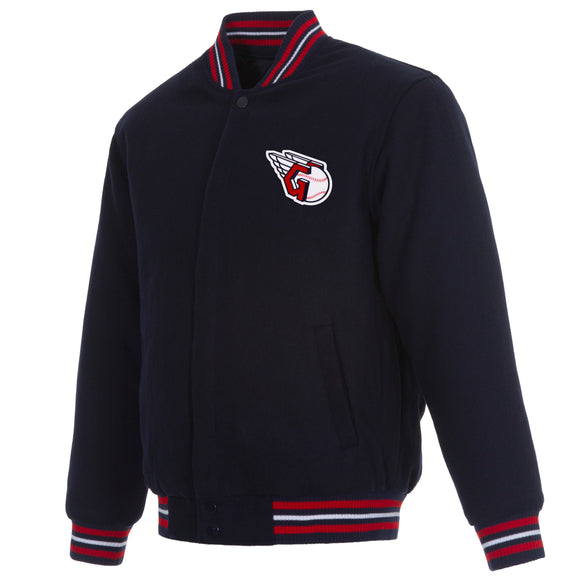 Cleveland Guardians Reversible Wool Jacket - Black - J.H. Sports Jackets