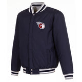 Cleveland Guardians Two-Tone Reversible Fleece Jacket - Gray/Navy - J.H. Sports Jackets