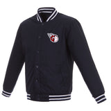 Cleveland Guardians Poly Twill Varsity Jacket - Navy - J.H. Sports Jackets