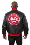 Atlanta Hawks Full Leather Jacket - Black - JH Design