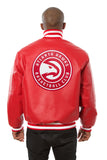 Atlanta Hawks Full Leather Jacket - Red - JH Design