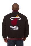 Miami Heat Embroidered Wool Jacket - Black - JH Design