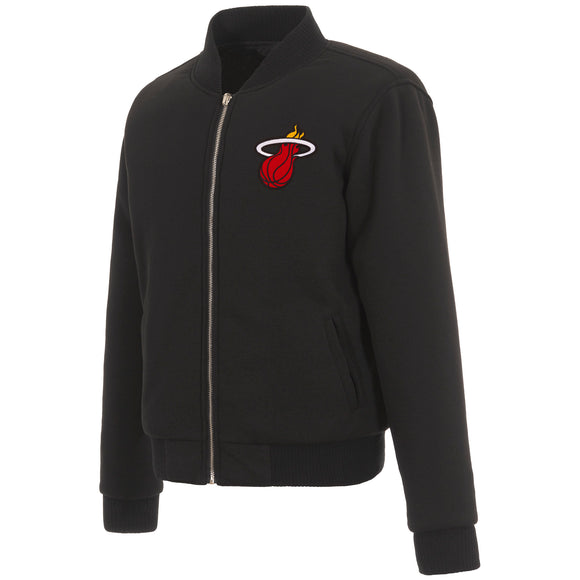 Miami Heat JH Design Reversible Women Fleece Jacket - Black - JH Design