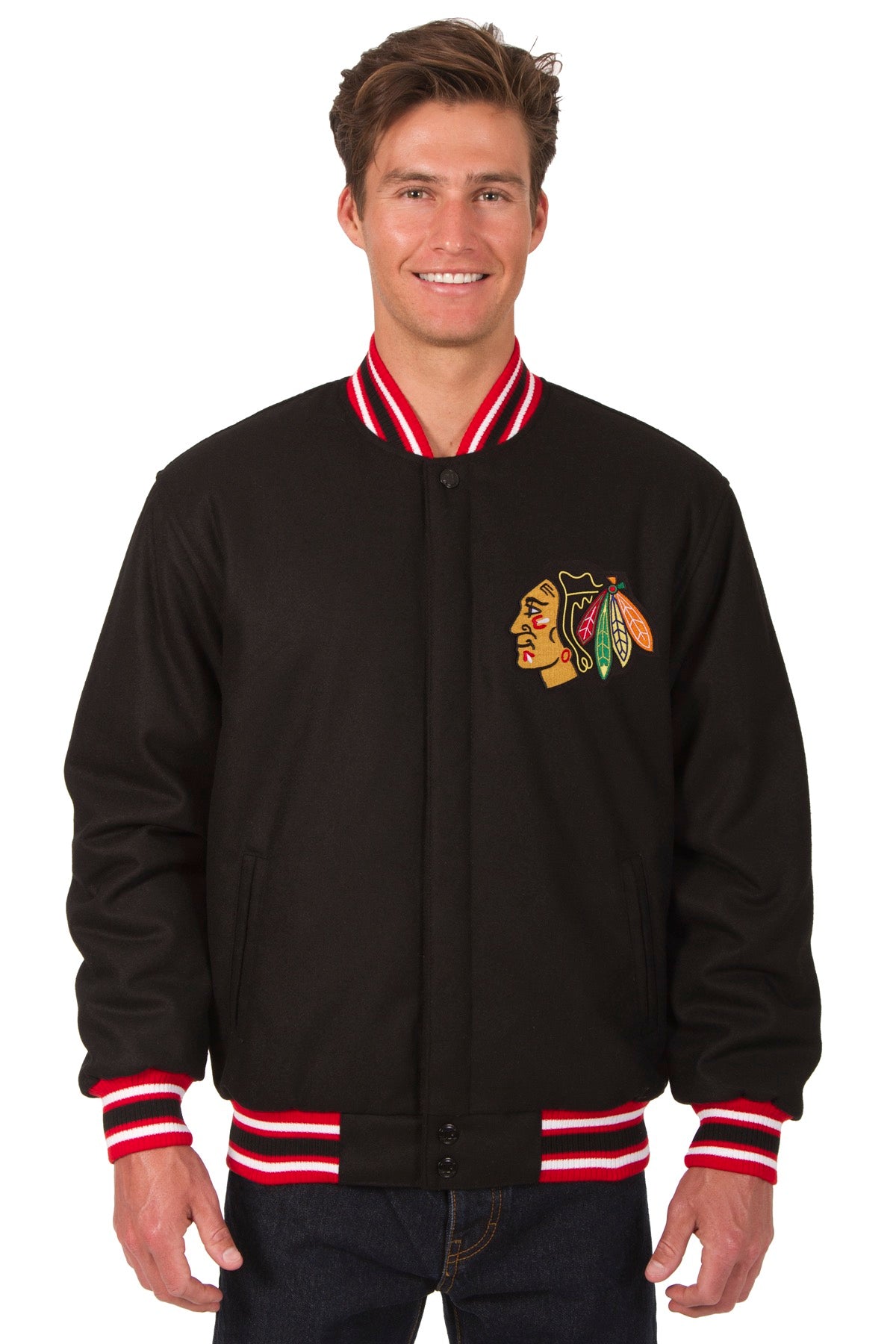 Chicago blackhawks leather jacket top