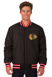 Chicago Blackhawks Reversible Wool Jacket - Black/Red - JH Design