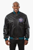 Charlotte Hornets Full Leather Jacket - Black - JH Design