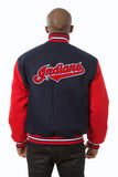 Cleveland Indians Embroidered Wool Jacket - Navy/Red - JH Design