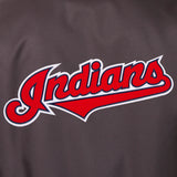 Cleveland Indians Poly Twill Varsity Jacket - Charcoal - JH Design