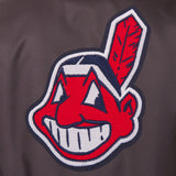 Cleveland Indians Poly Twill Varsity Jacket - Charcoal - JH Design