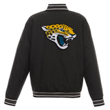 Jacksonville Jaguars Poly Twill Varsity Jacket - Black - JH Design