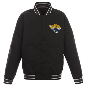 Jacksonville Jaguars Poly Twill Varsity Jacket - Black - JH Design