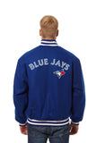Toronto Blue Jays Wool Jacket w/ Handcrafted Leather Logos - Royal - JH Design