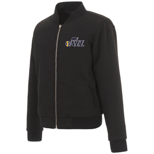Utah Jazz JH Design Reversible Women Fleece Jacket - Black - JH Design