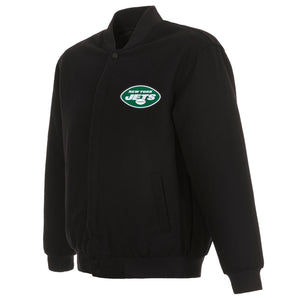 New York Jets Reversible Wool Jacket - Black - J.H. Sports Jackets