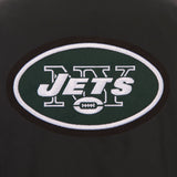 New York Jets Poly Twill Varsity Jacket - Black - JH Design