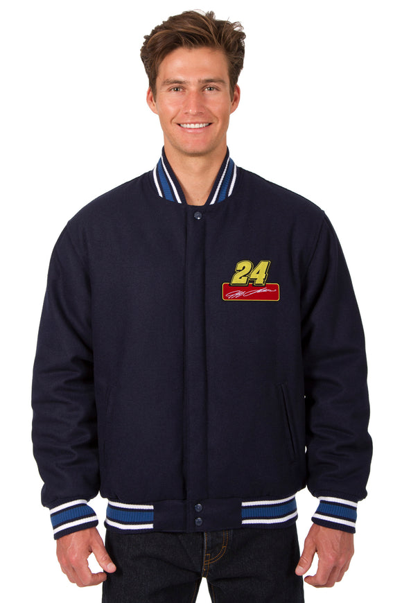 Jeff Gordon Wool Varsity Jacket - Navy - JH Design