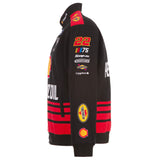 2023 Joey Logano JH Design Black/Yellow Shell Pennzoil Twill Uniform Full-Snap Jacket - J.H. Sports Jackets