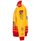 2023 Joey Logano JH Design Yellow Shell Pennzoil Twill Uniform Full-Snap Jacket - J.H. Sports Jackets